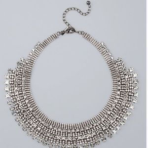 NEW WHBM Hematite Rhinestone Collar Statement Necklace